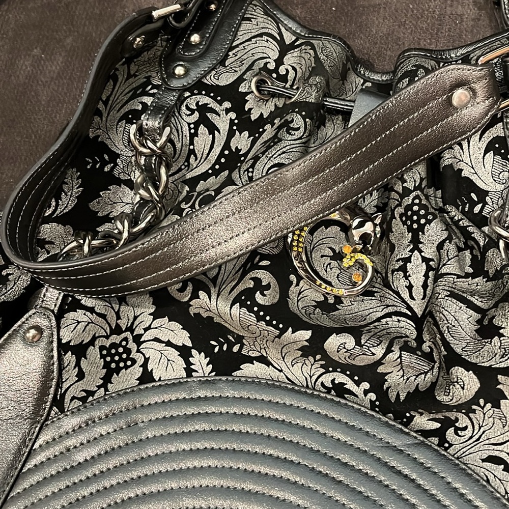 Sharif New Shoulder Gray & Black with Silver tone Hardware. Beautiful details. - Picture 16 of 16